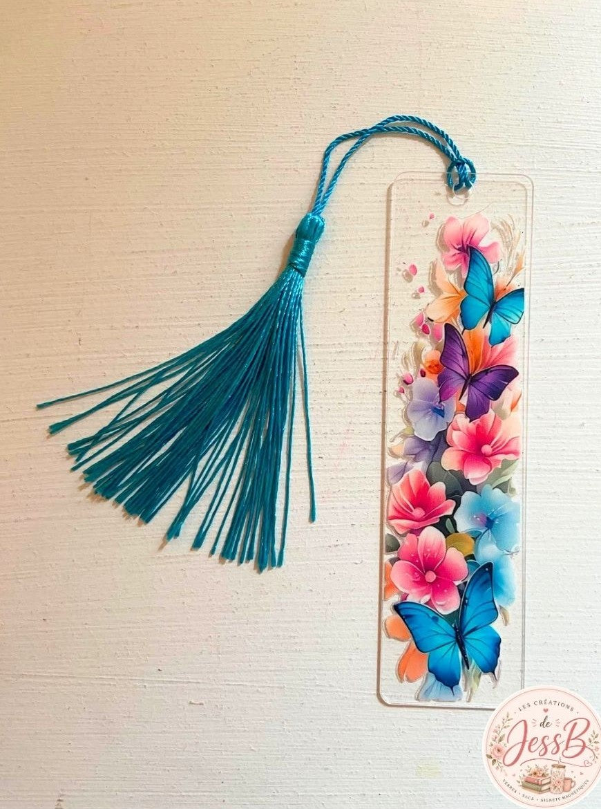 Signet acrylique – papillon bleu