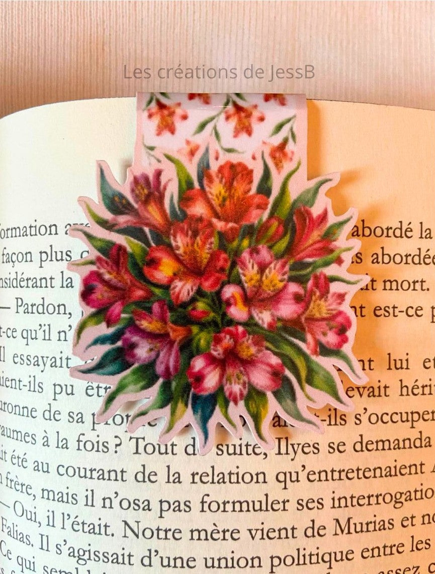 Signet magnétique - fleurs rouges