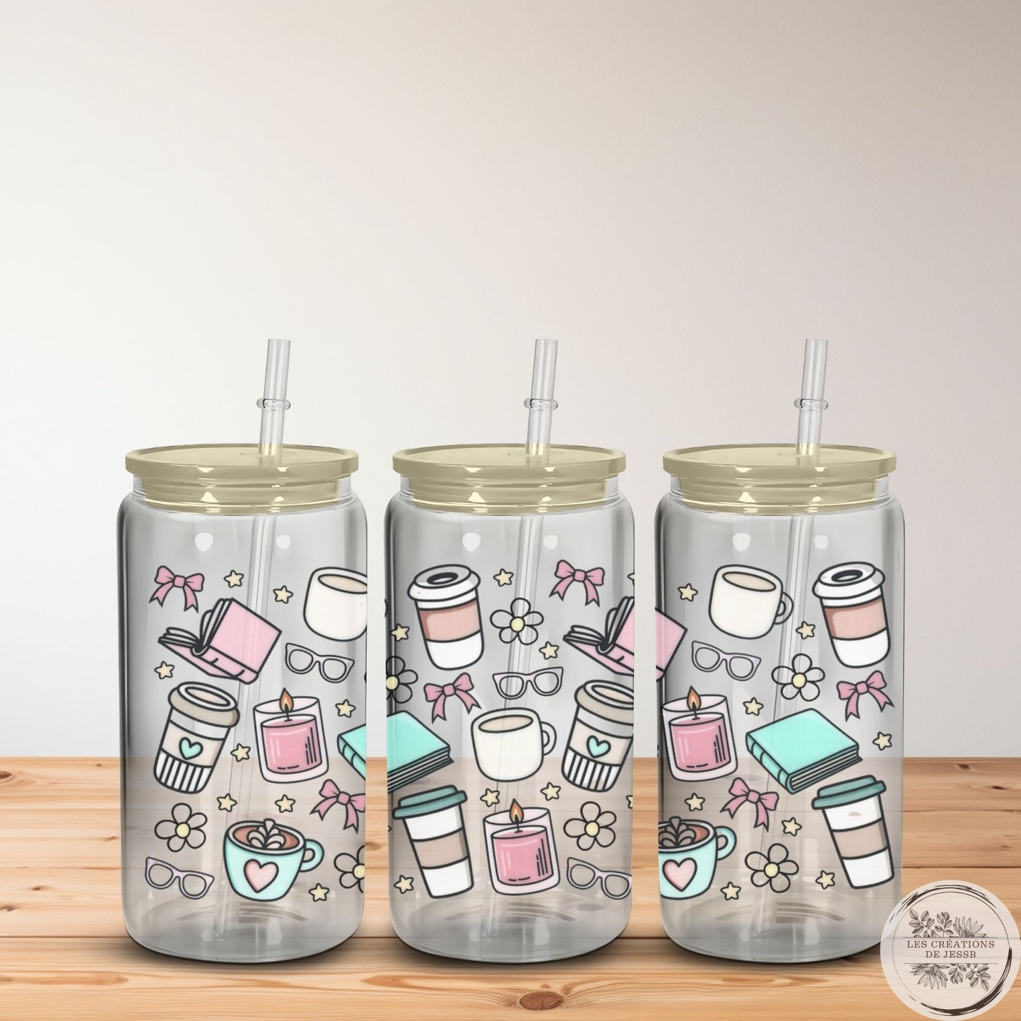 Verre en vitre 16 oz – Pause lecture & café