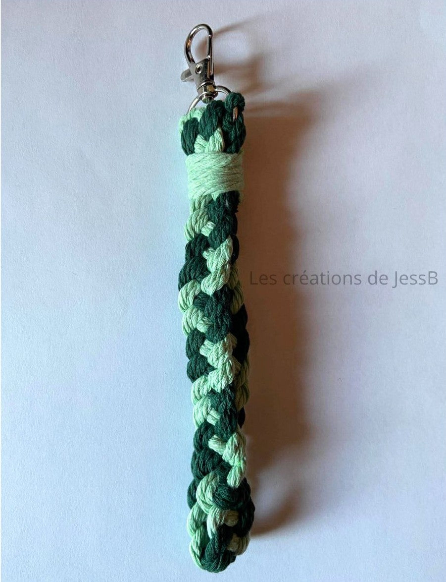 Porte-clé macramé artisanal Vert