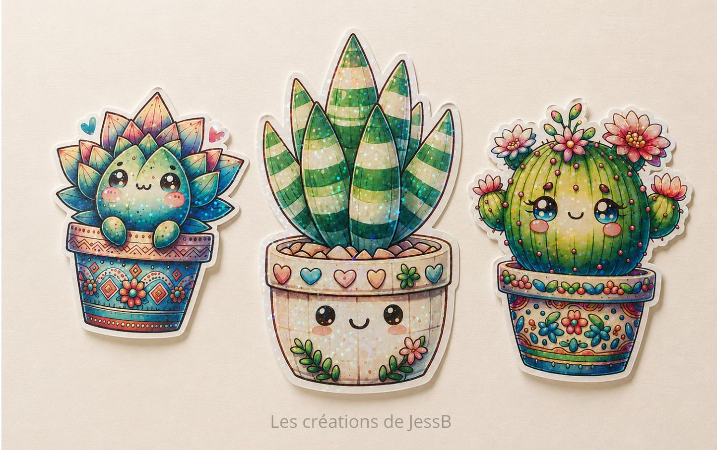 Kit de stickers plantes kawaii