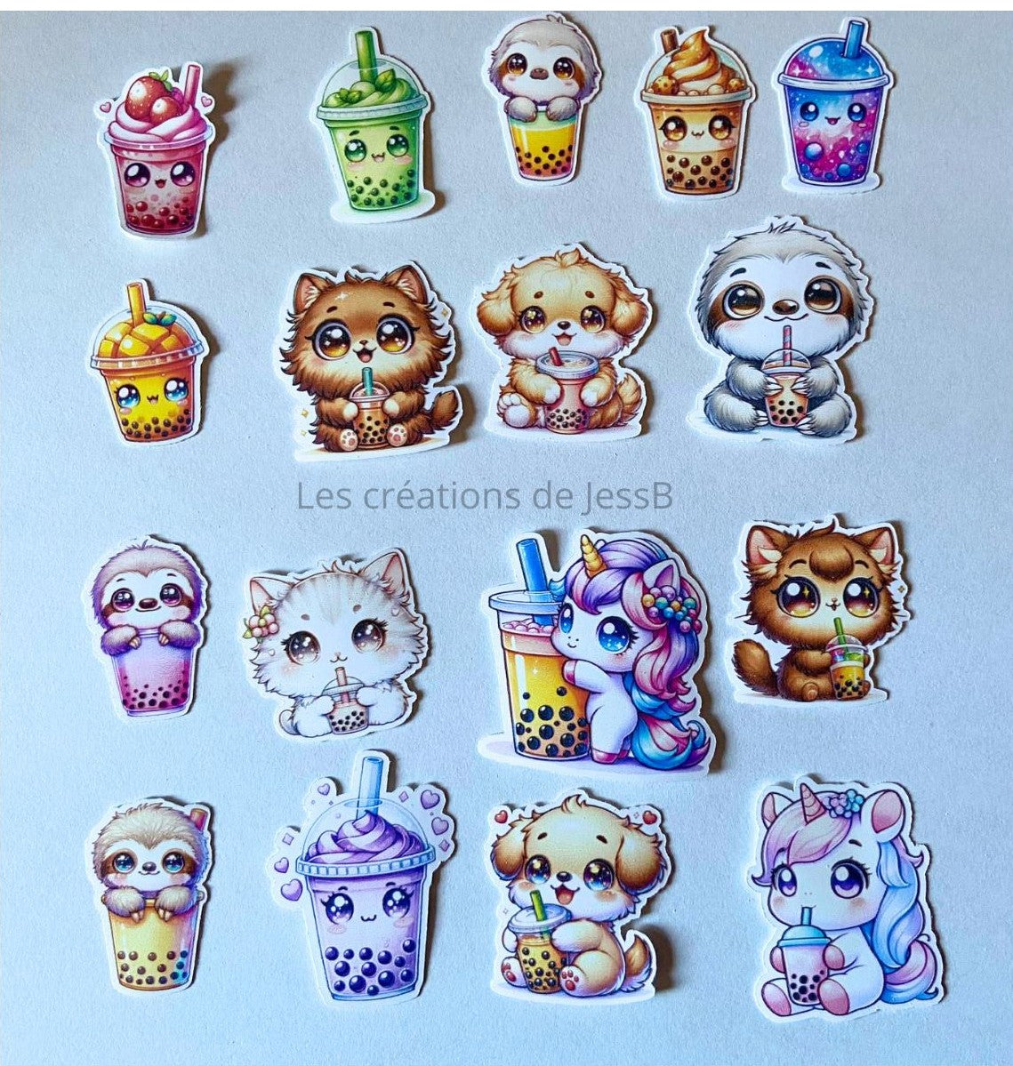 Kit de stickers kawaii đ§âš Animaux & licorne pastel ultra cute