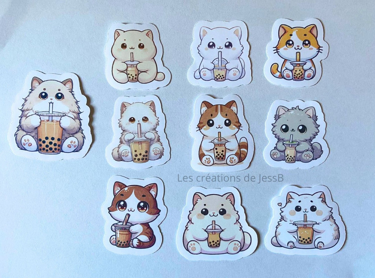 Kit de stickers kawaii 🐱💖 Chats & bubble tea ultra cute