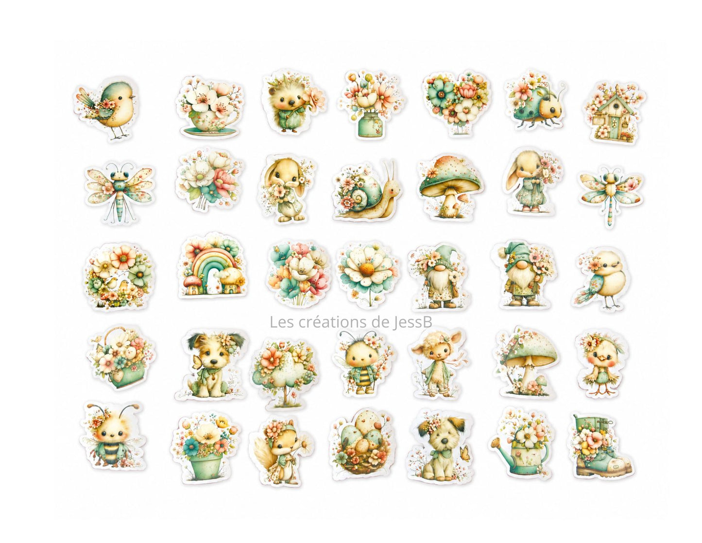 Kit de stickers printaniers