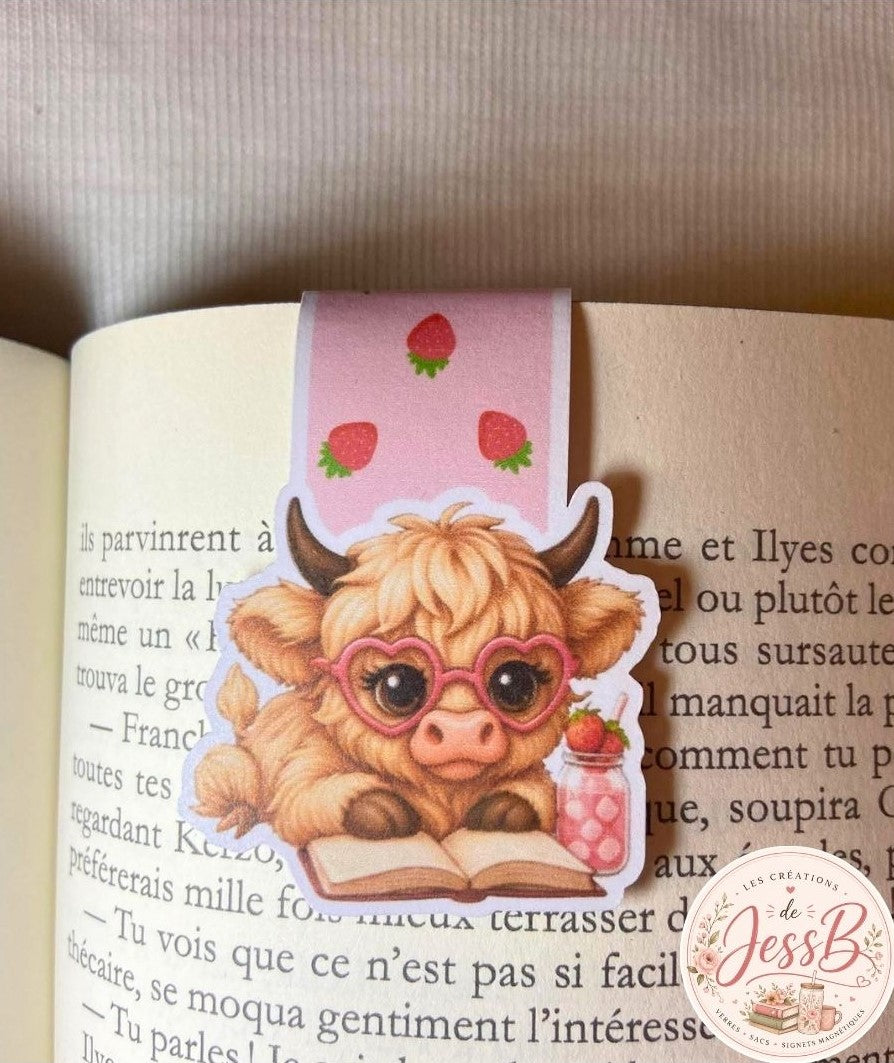 Signet magnétique - Vache Fraise