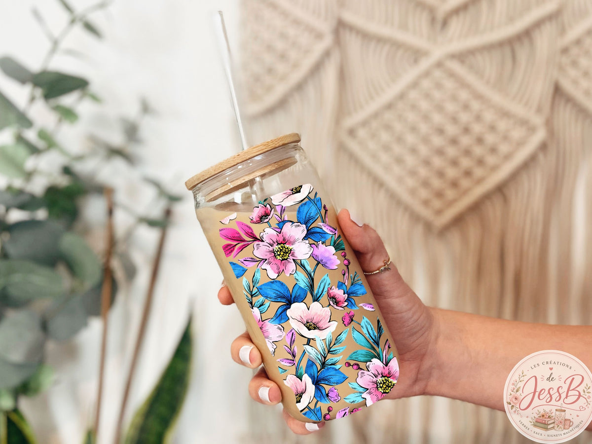 Verre 16 oz – Fleurs Tropicales
