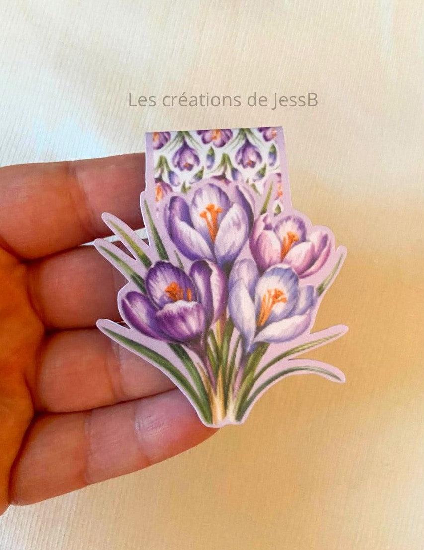 Signet magnétique - fleurs mauves