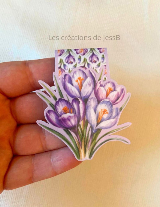 Signet magnétique - fleurs mauves