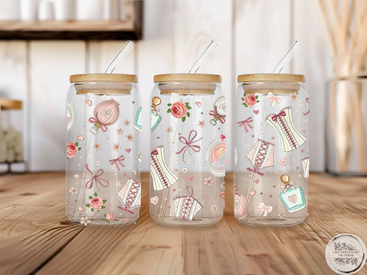 Verre en Vitre 16 oz – Design Féminin Parfum & Fleurs Roses