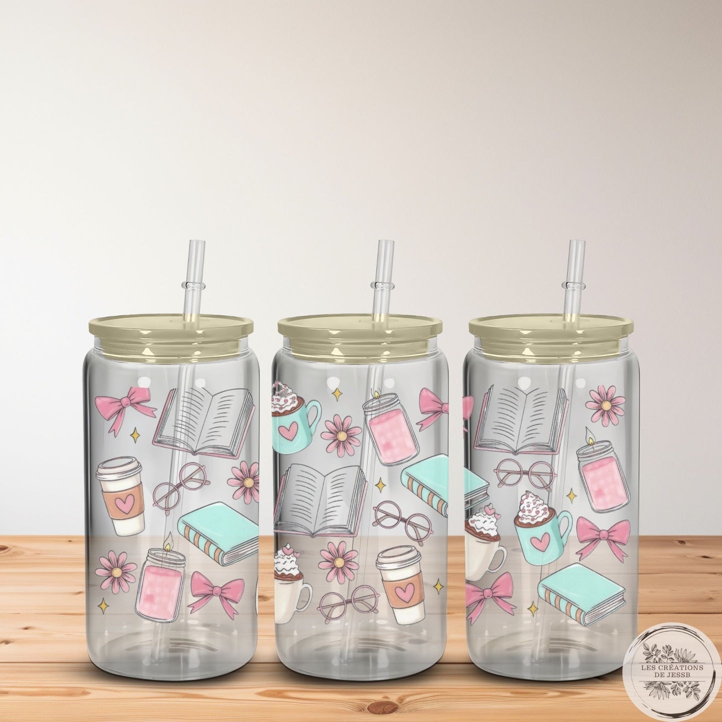 Verre en vitre 16 oz – livre & café