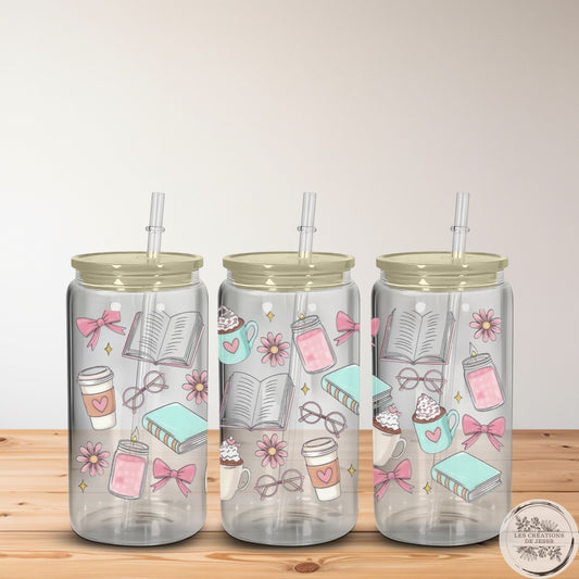 Verre en vitre 16 oz – livre & café