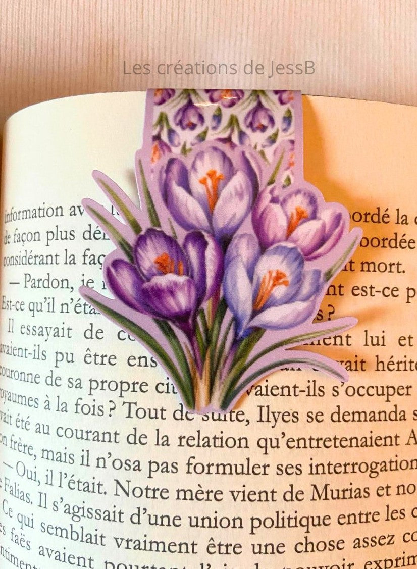 Signet magnétique - fleurs mauves