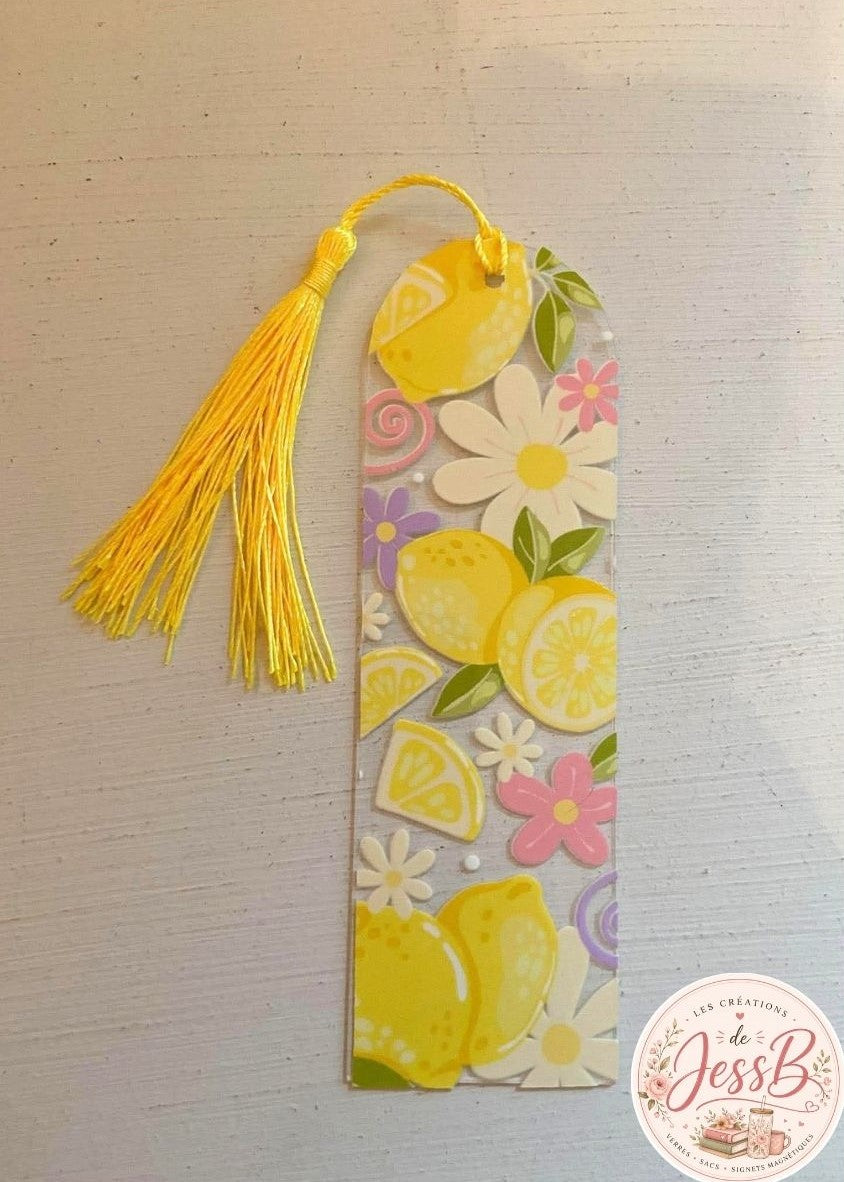 Signet acrylique – Citron & Fleurs
