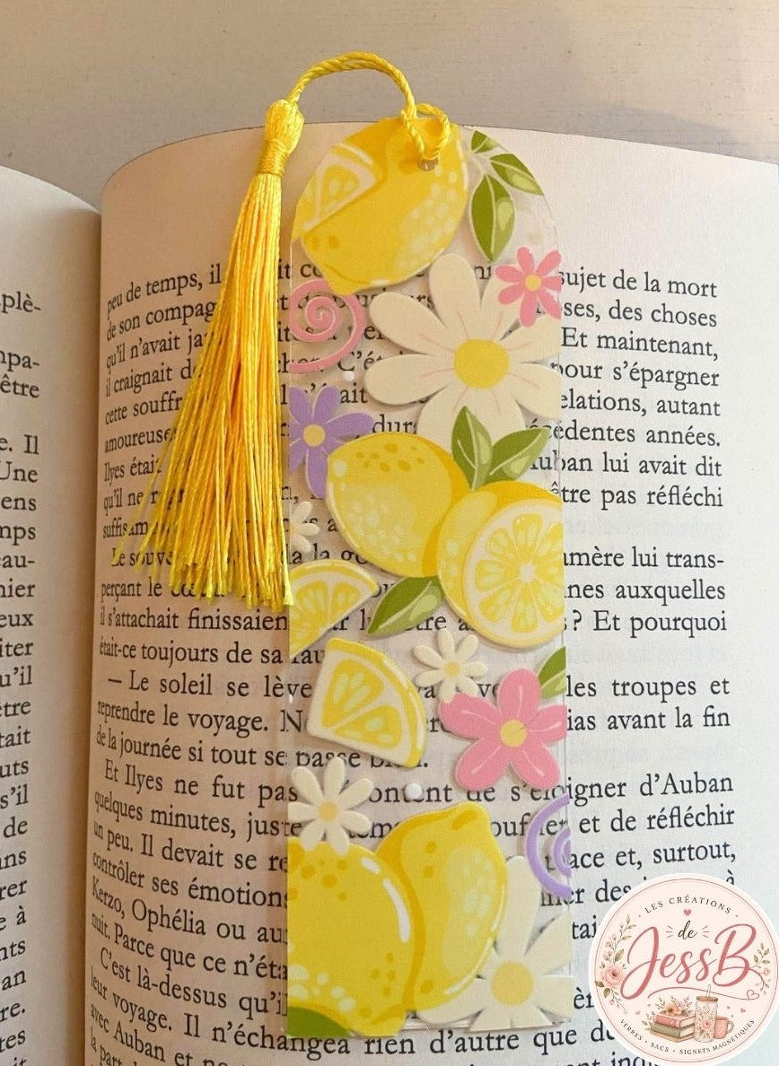 Signet acrylique – Citron & Fleurs