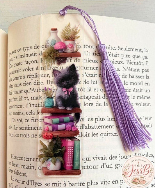 Signet acrylique – Chat noir