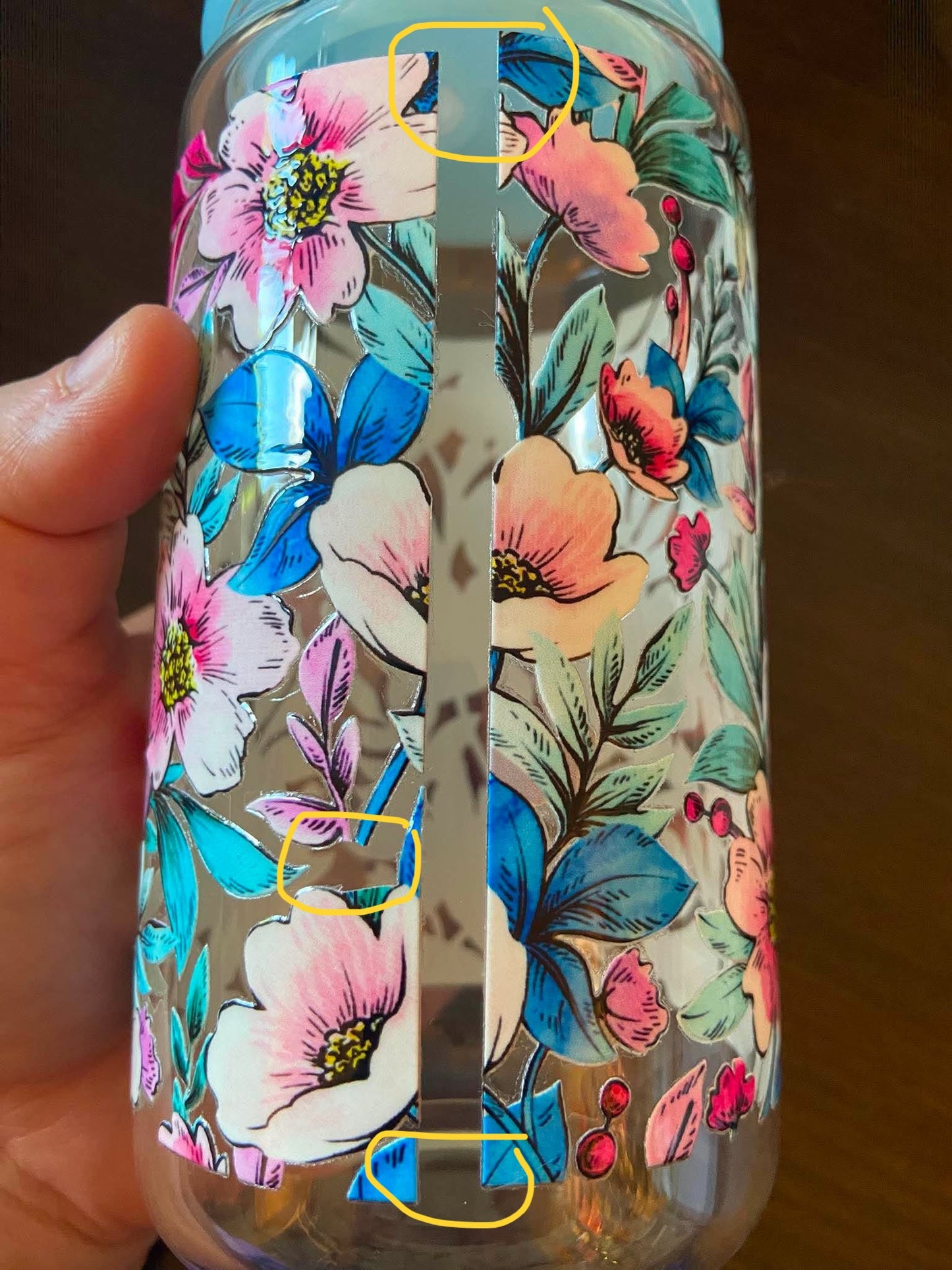 Verre en vitre 16 oz – Fleurs Tropicales