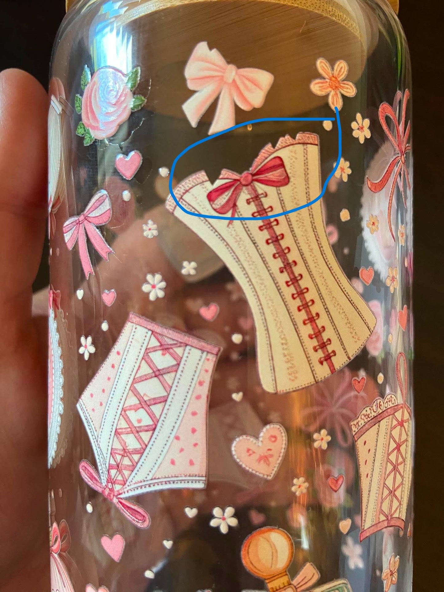 Verre en Vitre 16 oz – Design Féminin Parfum & Fleurs Roses  (Seconde chance)