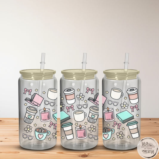 Verre en vitre 16 oz – Pause lecture & café