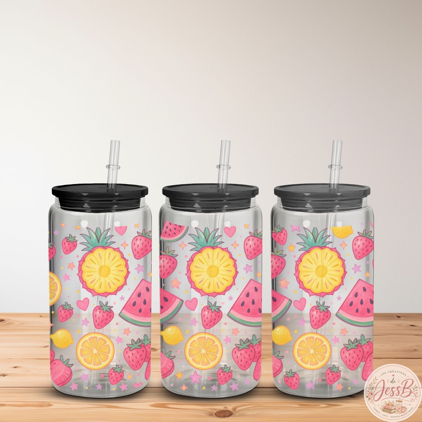 Verre 16 oz – Fraise estivale