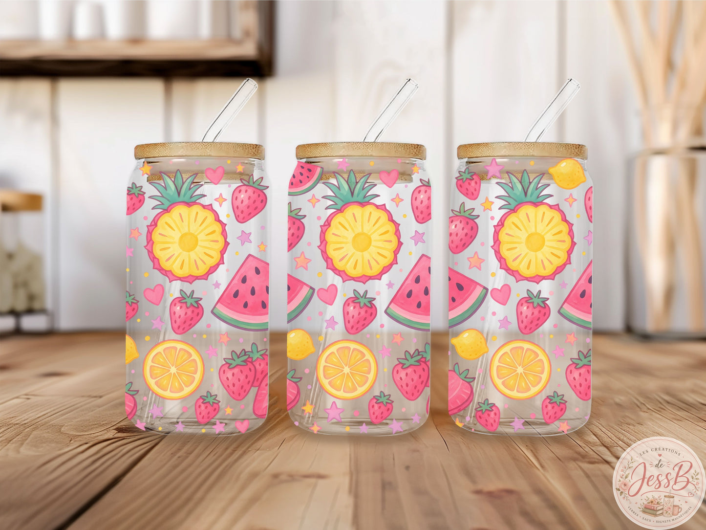 Verre 16 oz – Fraise estivale