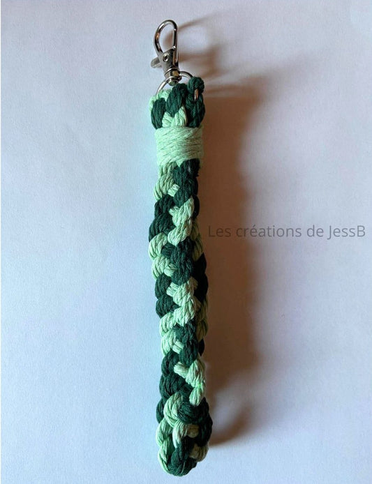 Porte-clé macramé artisanal Vert