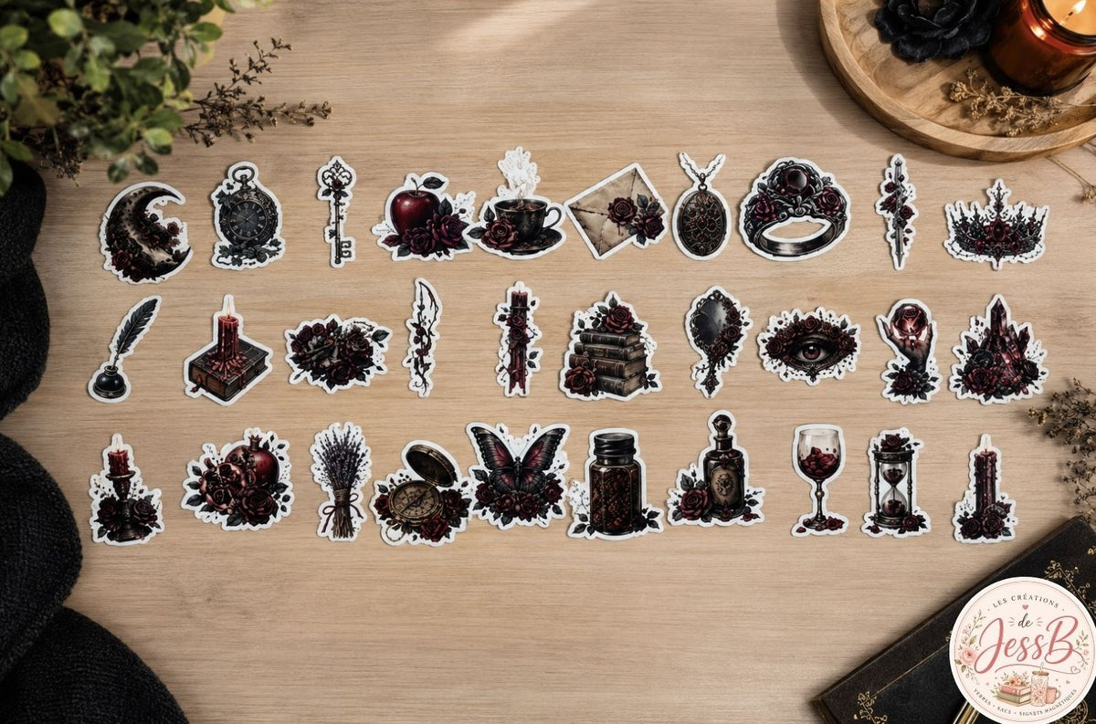 Kit de 30 stickers – Dark Romance
