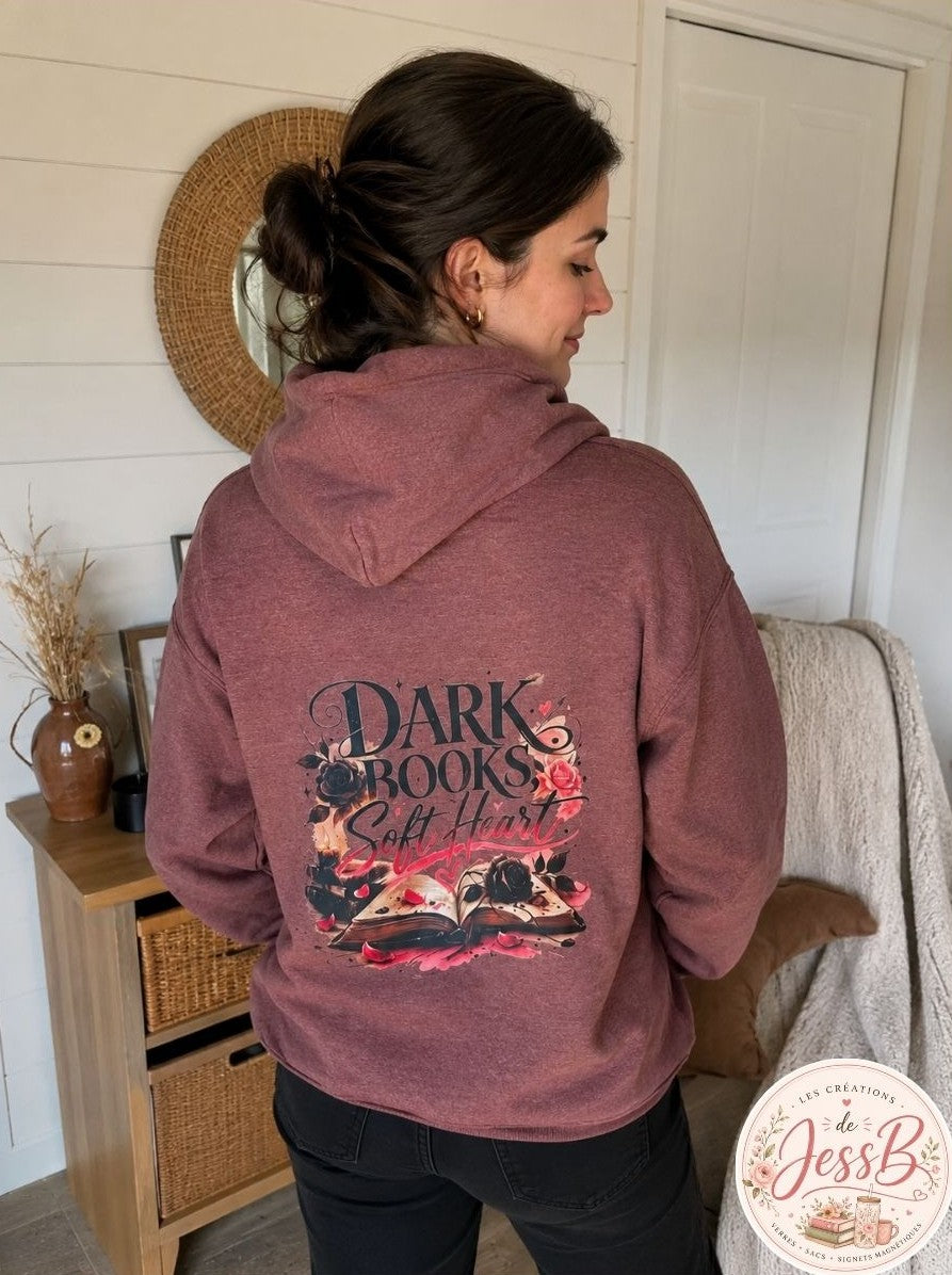 Hoodie - Dark Books Soft Heart