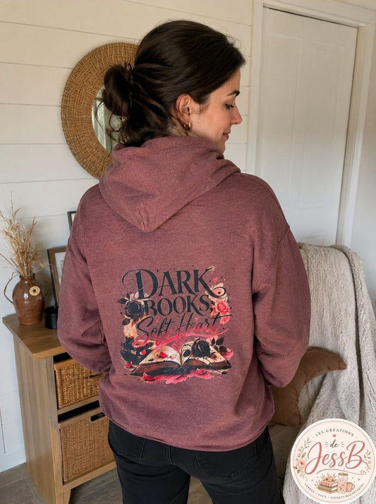 Hoodie - Dark Books Soft Heart