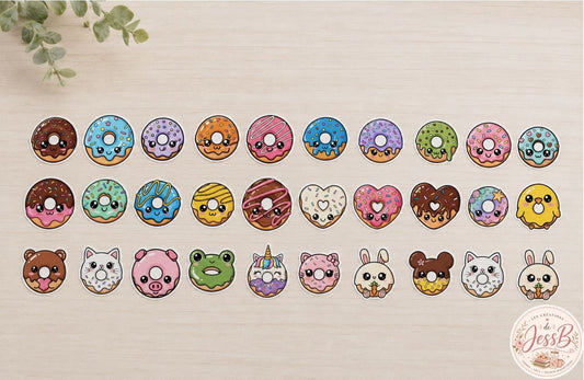 Kit de 30 stickers – Kawaii Gourmands