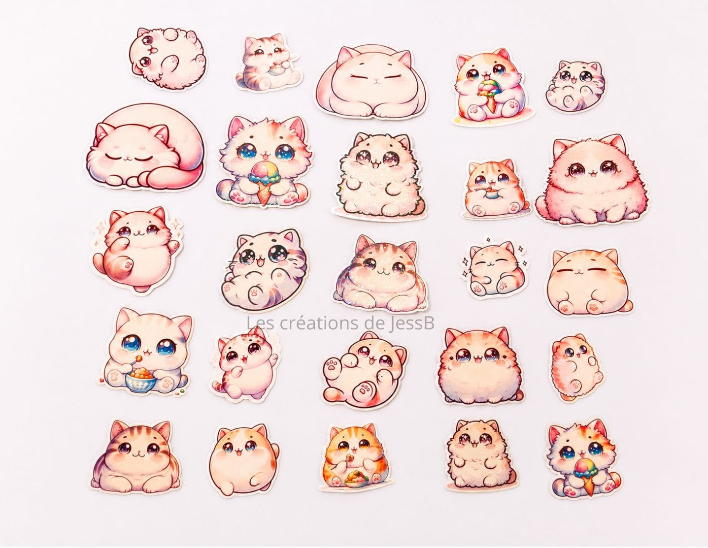 Kit de stickers chats kawaii