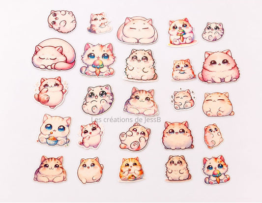 Kit de stickers chats kawaii