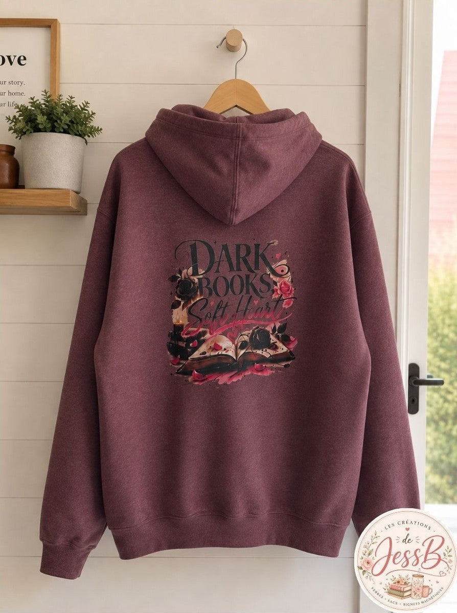 Hoodie - Dark Books Soft Heart