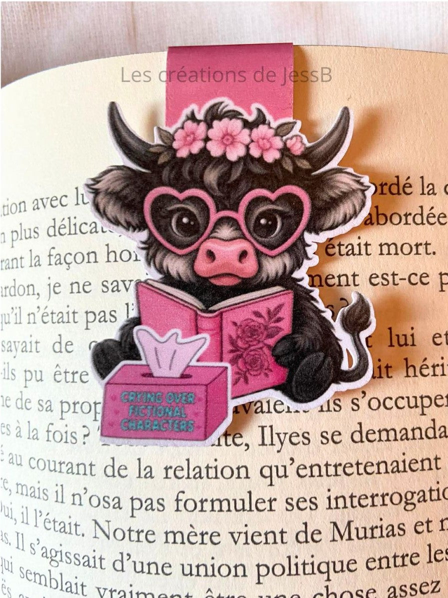 Signet magnétique - vache couronne de fleur