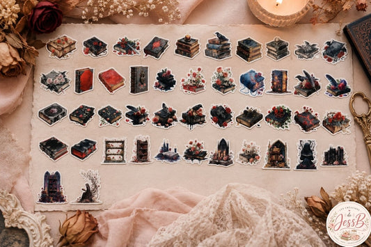 Kit de 50 Stickers - Dark Books
