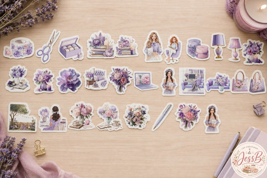 Kit de 30 stickers – Douceur florale & cocooning