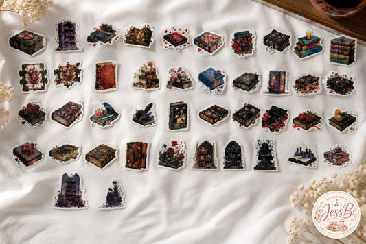 Kit de 50 stickers – Livres & Fleurs