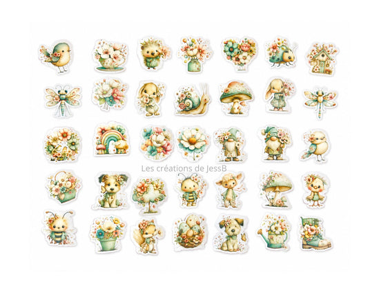 Kit de stickers printaniers