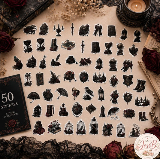 Kit de 50 Stickers - Gothique Victorien